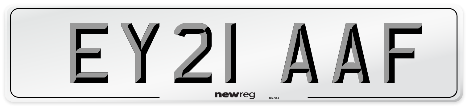 EY21 AAF Number Plate from New Reg